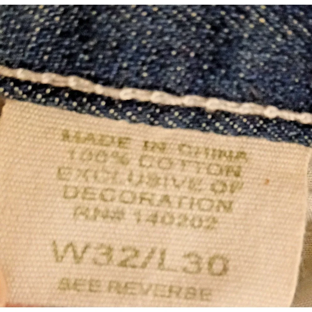 Indigo People Men's Jeans 32x30 Blue Distressed Straight Leg Denim Pants Embroid
